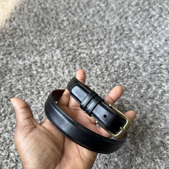 Coach 5700 Black Burnished Cowhide Leather Belt Size 30 Solid Brass New - Picture 6 of 6